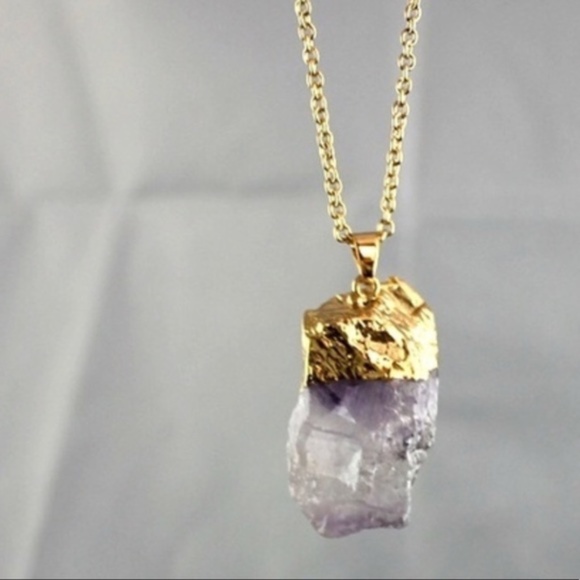 Farah Jewelry Jewelry - Gold Plated Amethyst Quartz Pendant NEW!